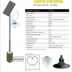 Lampa solarna MP SOL 10 wat RETRO