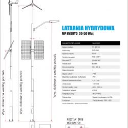 LATARNIA, LAMPA SOLARNA HYBRYDOWA 30,40,50 WAT