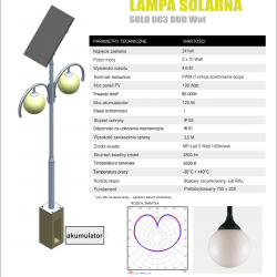 Lampa latarnia solarna SOLO 003 20 wat DUO, Tucana Park DUO